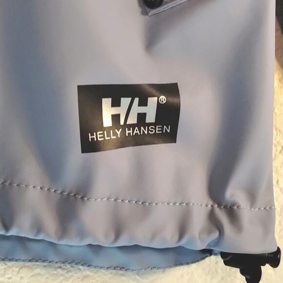 Helly Hansen Cornflower Hide-a-Hood Full Zip Pocketed Rain Jacket L - Picture 15 of 16
